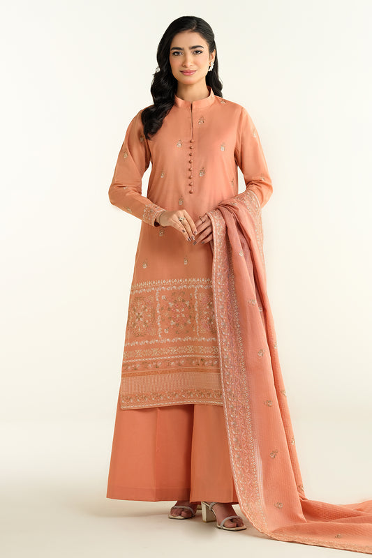 3 Piece -  Embroidered Suit - E1626