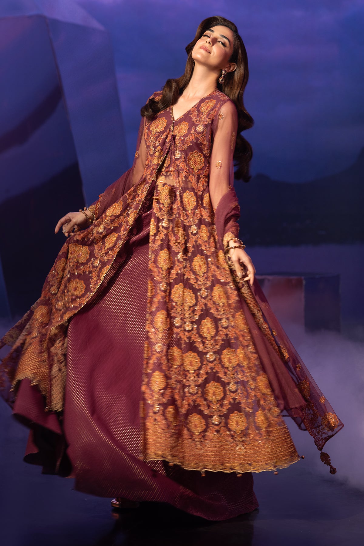 3 Piece -  Embroidered Suit - E1639