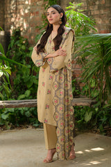 3 Piece -  Embroidered Suit - E1644