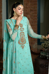 3 Piece - Embroidered & Embellished Suit - E1652