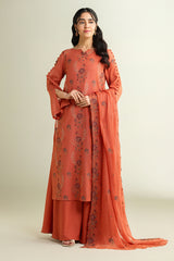 3 Piece -  Embroidered Suit - E1655