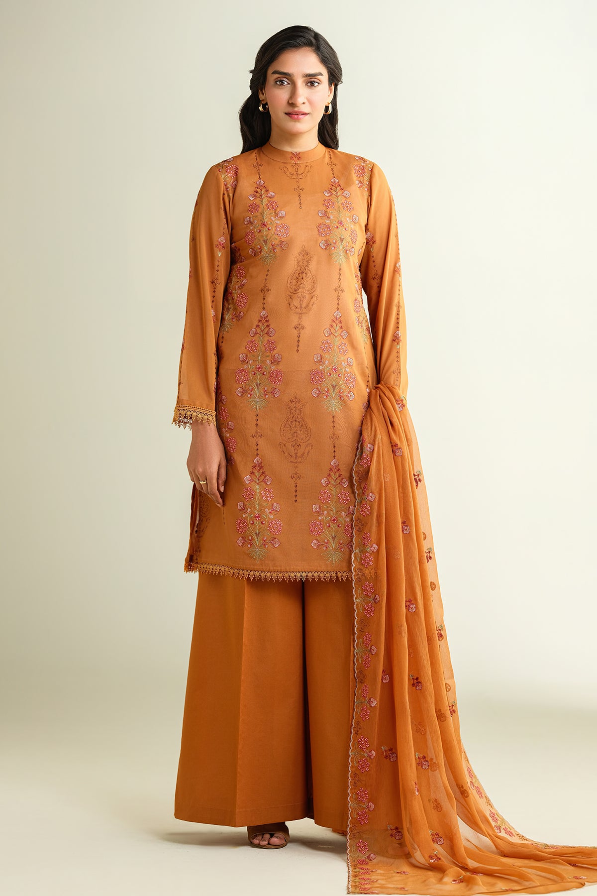 3 Piece -  Embroidered Suit - E1656
