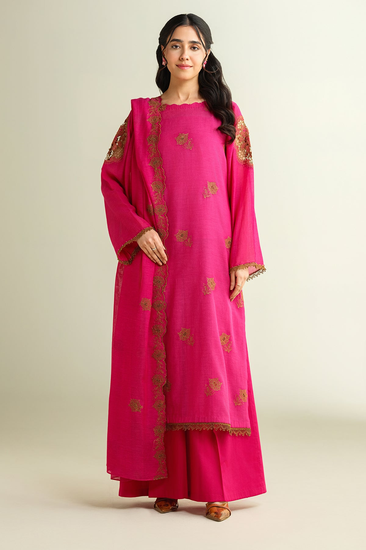 4 Piece -  Embroidered Suit - E1664