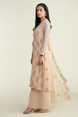 3 Piece-Embroidered & Embellished Suit-E1679