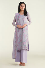 3 Piece - Embroidered & Embellished Suit - E1680