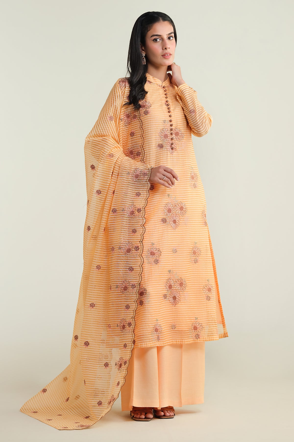 3 Piece - Embroidered Suit - E1682