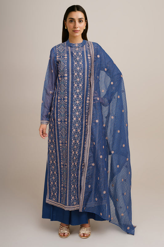 3 Piece - Embroidered Suit - E1683