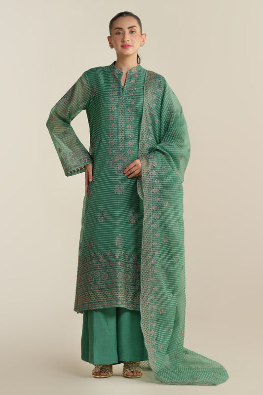3 Piece - Embroidered Suit - E1684