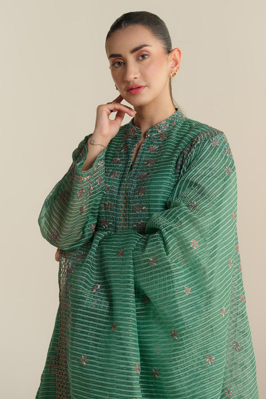3 Piece - Embroidered Suit - E1684