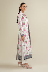 3 Piece - Printed & Embroidered Suit - E1690