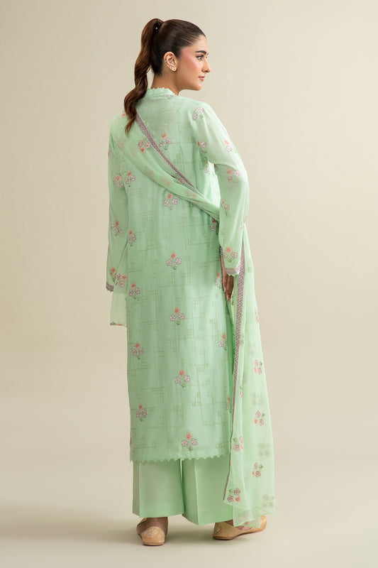 3 Piece - Embroidered Suit - E1694