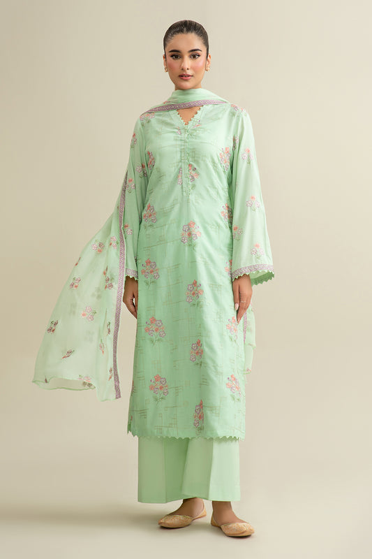 3 Piece - Embroidered Suit - E1694