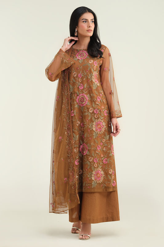 4 Piece - Embroidered & Embellished Suit - E1697