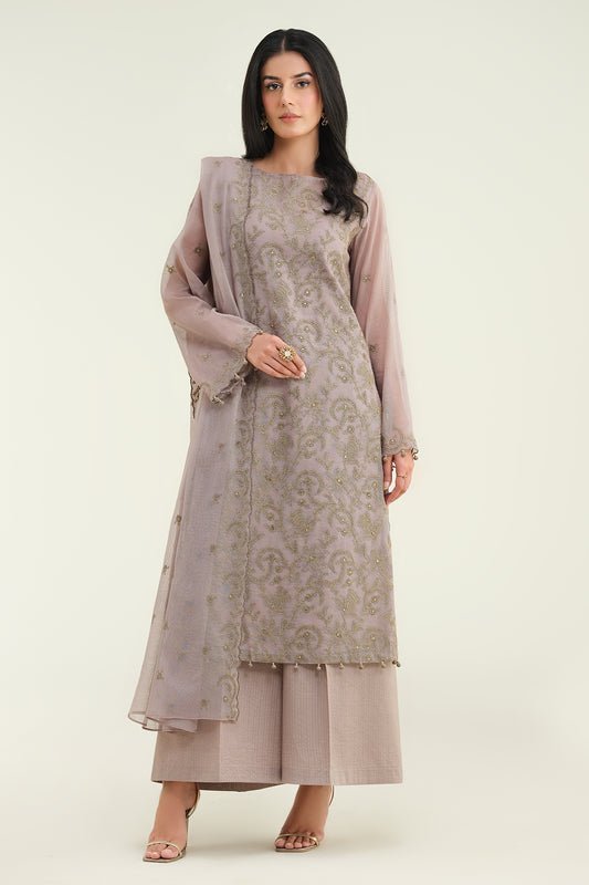 4 Piece - Embroidered & Embellished Suit - E1699