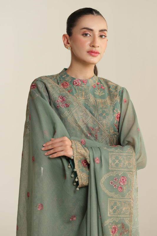 4 Piece - Embroidered & Embellished Suit - E1700