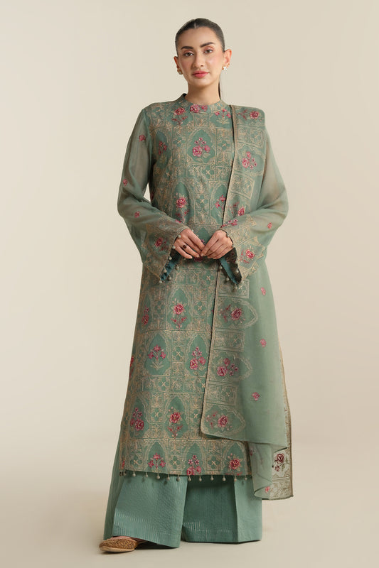 4 Piece - Embroidered & Embellished Suit - E1700