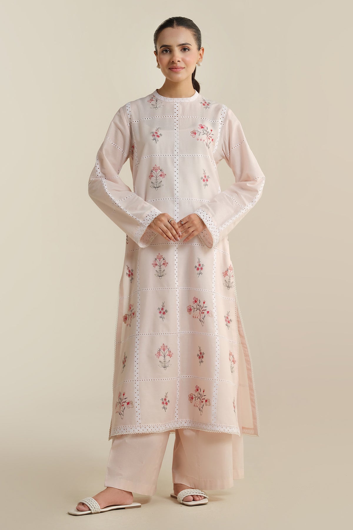 2 Piece - Embroidered Suit - E1713