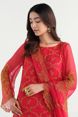 3 Piece - Embroidered & Embellished Suit - E1716