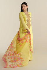3 piece - Printed & Embroidered Suit - E1717