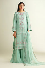 3 Piece -  Embroidered Suit - E1720