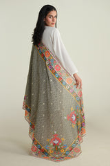 Printed & Embroidered Dupatta - E1730