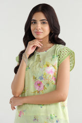 2 Piece - Printed & Embroidered Suit - E1733