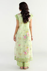 2 Piece - Printed & Embroidered Suit - E1733