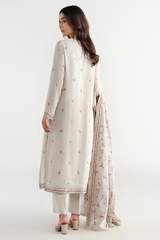 3 Piece - Embroidered Suit - E1734