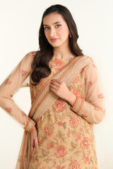 4 Piece - Embroidered & Embellished Suit - E1742