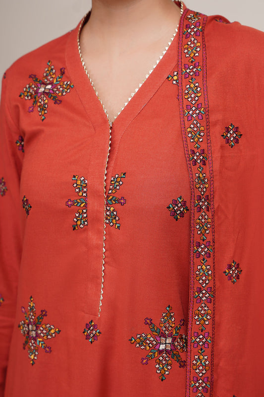 3 Piece - Embroidered Suit - E1753