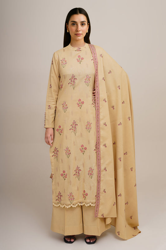 3 Piece - Embroidered Suit - E1754