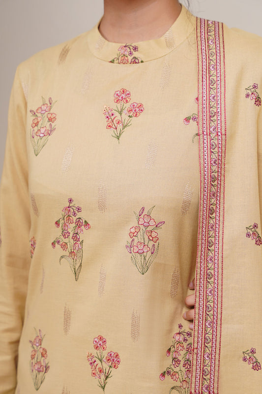 3 Piece - Embroidered Suit - E1754