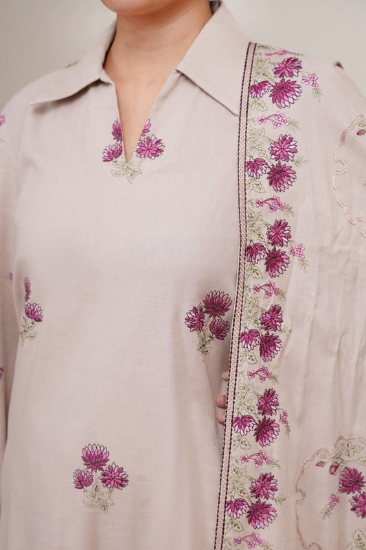 3 Piece - Embroidered Suit - E1757