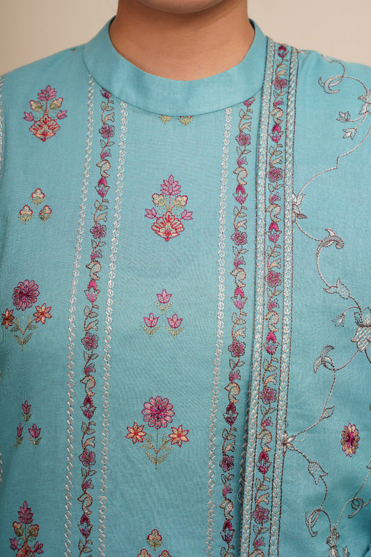 3 Piece - Embroidered Suit - E1758