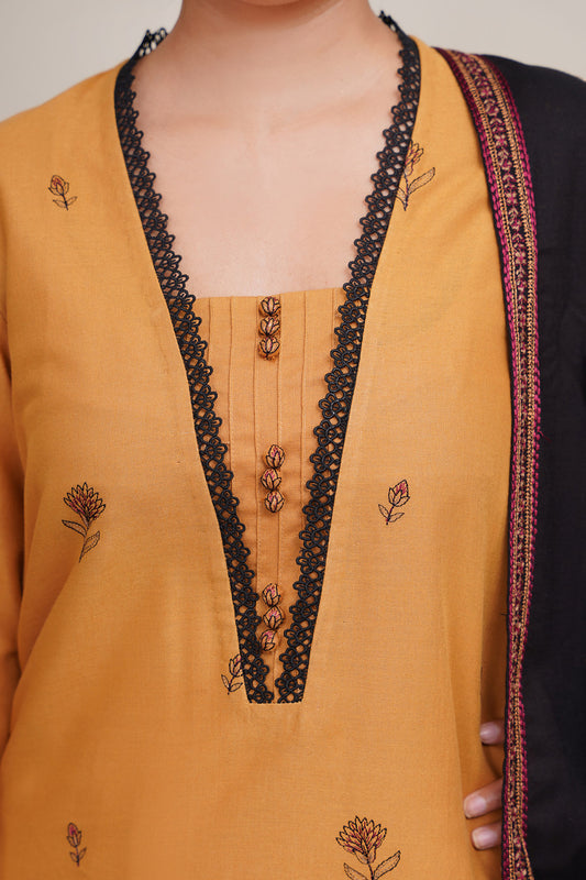 3 Piece - Embroidered Suit - E1759