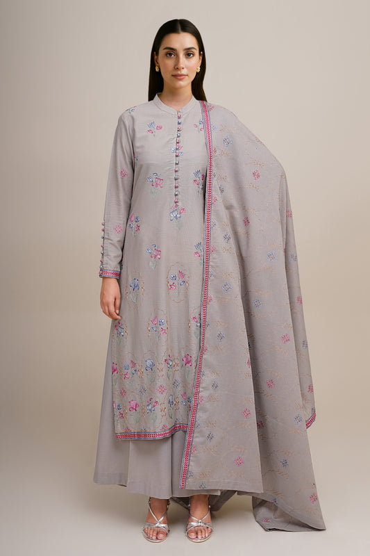 3 Piece - Embroidered Suit - E1761
