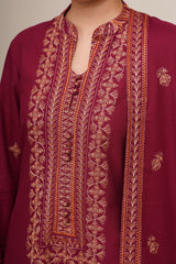 3 Piece - Embroidered Suit - E1763