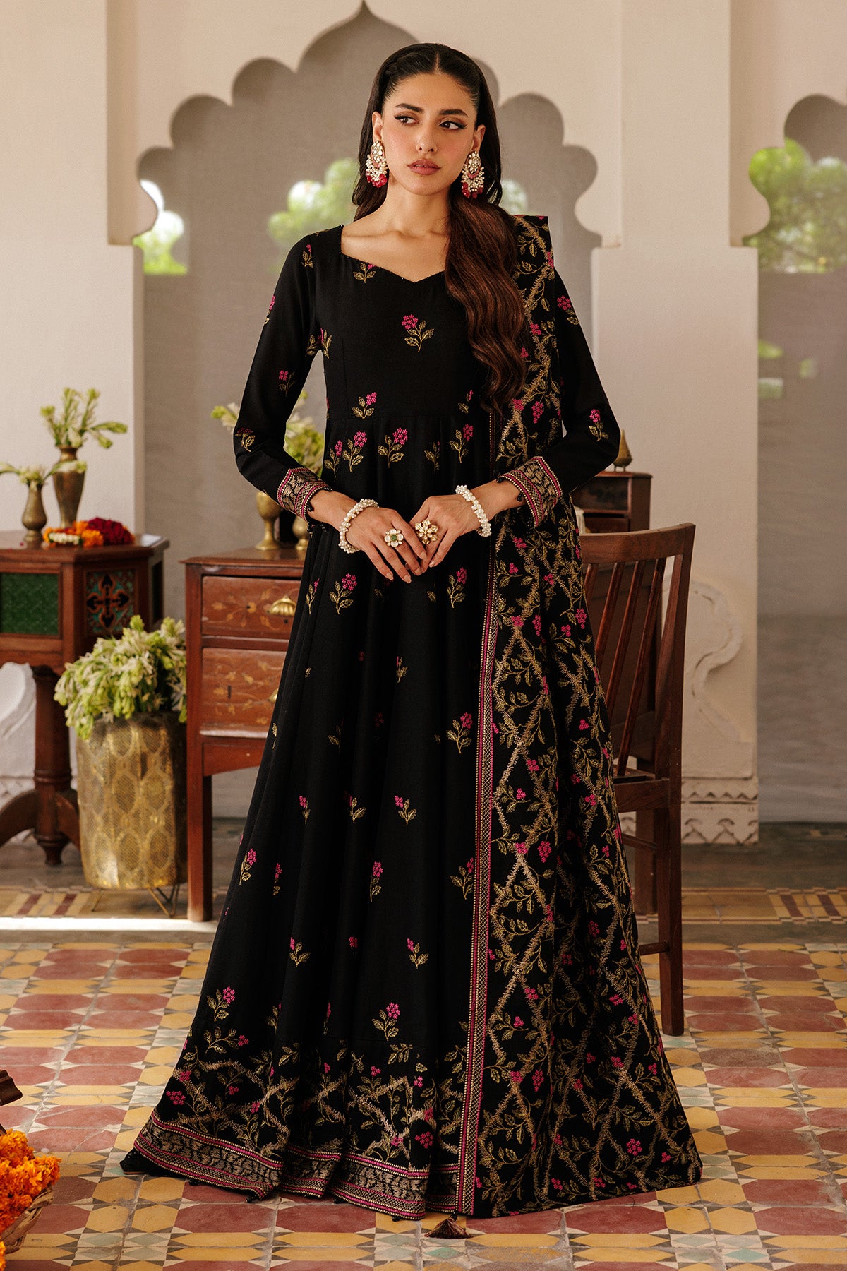 3 Piece - Embroidered Suit - E1765