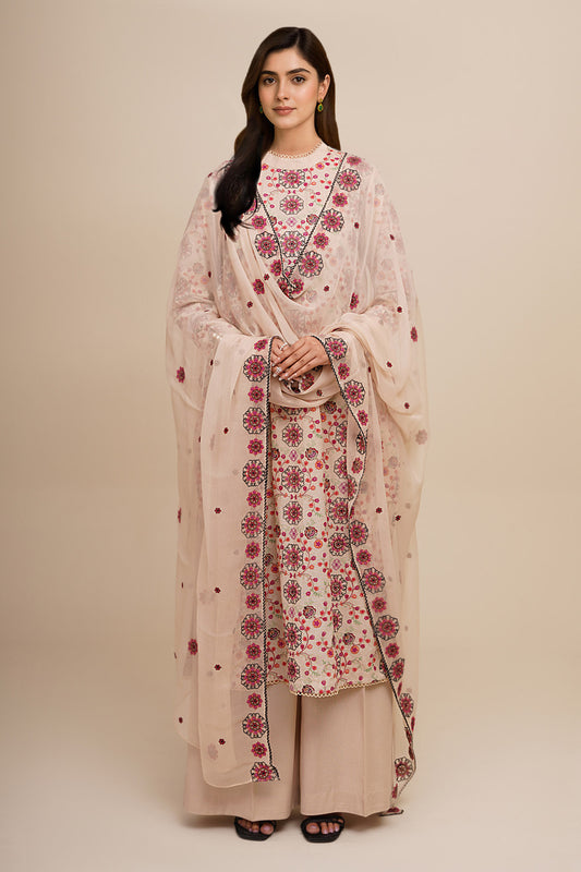 3 Piece - Embroidered Suit - E1770