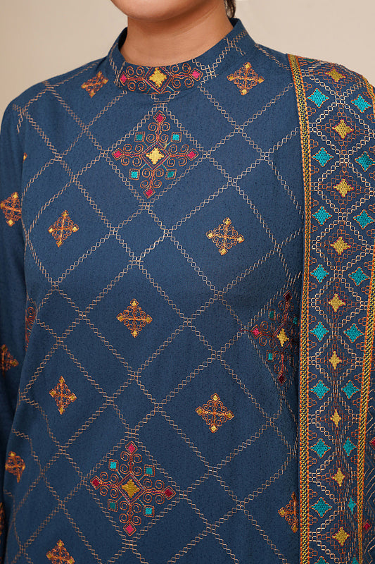 3 Piece - Embroidered Suit - E1774