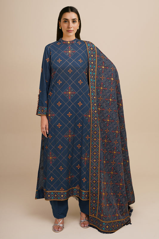 3 Piece - Embroidered Suit - E1774