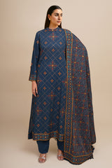 3 Piece - Embroidered Suit - E1774