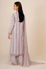 3 Piece - Embroidered Suit - E1801