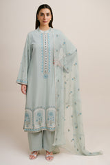 3 Piece - Embroidered Suit - E1802