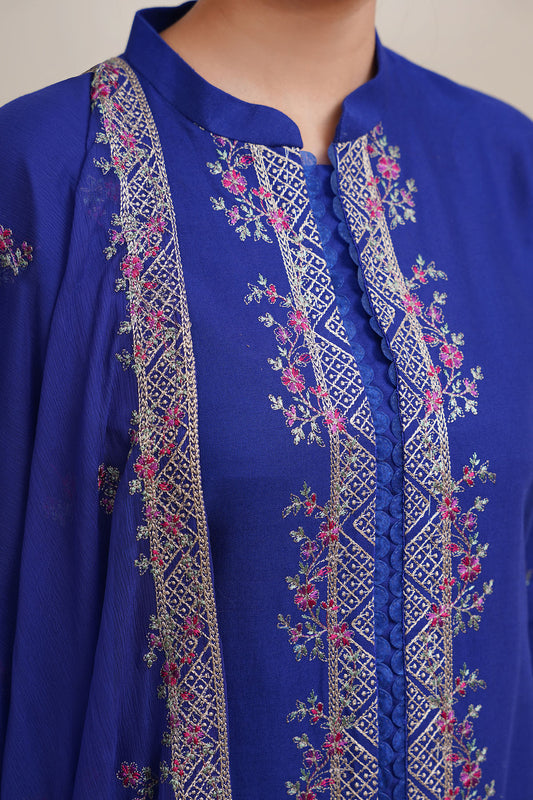 3 Piece - Embroidered Suit - E1803