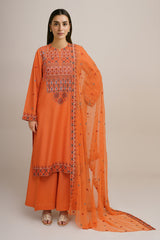 3 Piece - Embroidered Suit - E1805