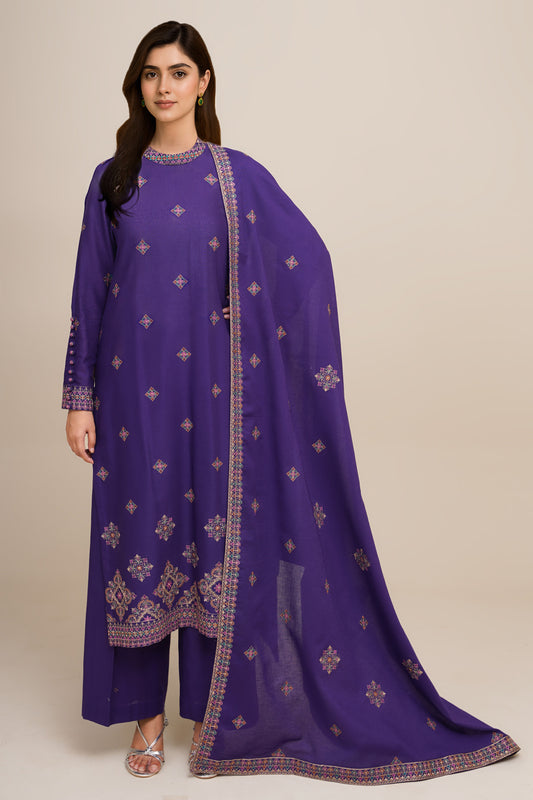 3 Piece - Embroidered Suit - E1816