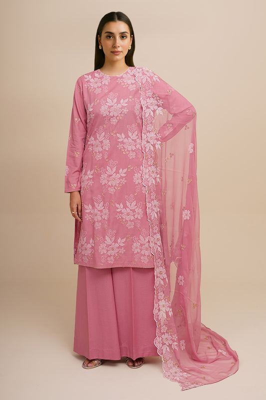 3 Piece - Embroidered Suit - E1818