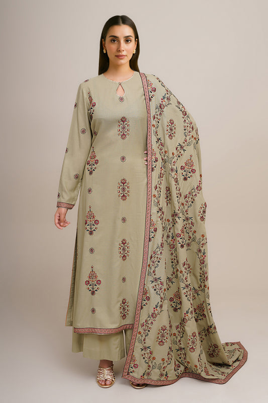 3 Piece - Embroidered Suit - E1821
