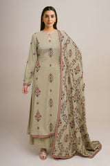 3 Piece - Embroidered Suit - E1821